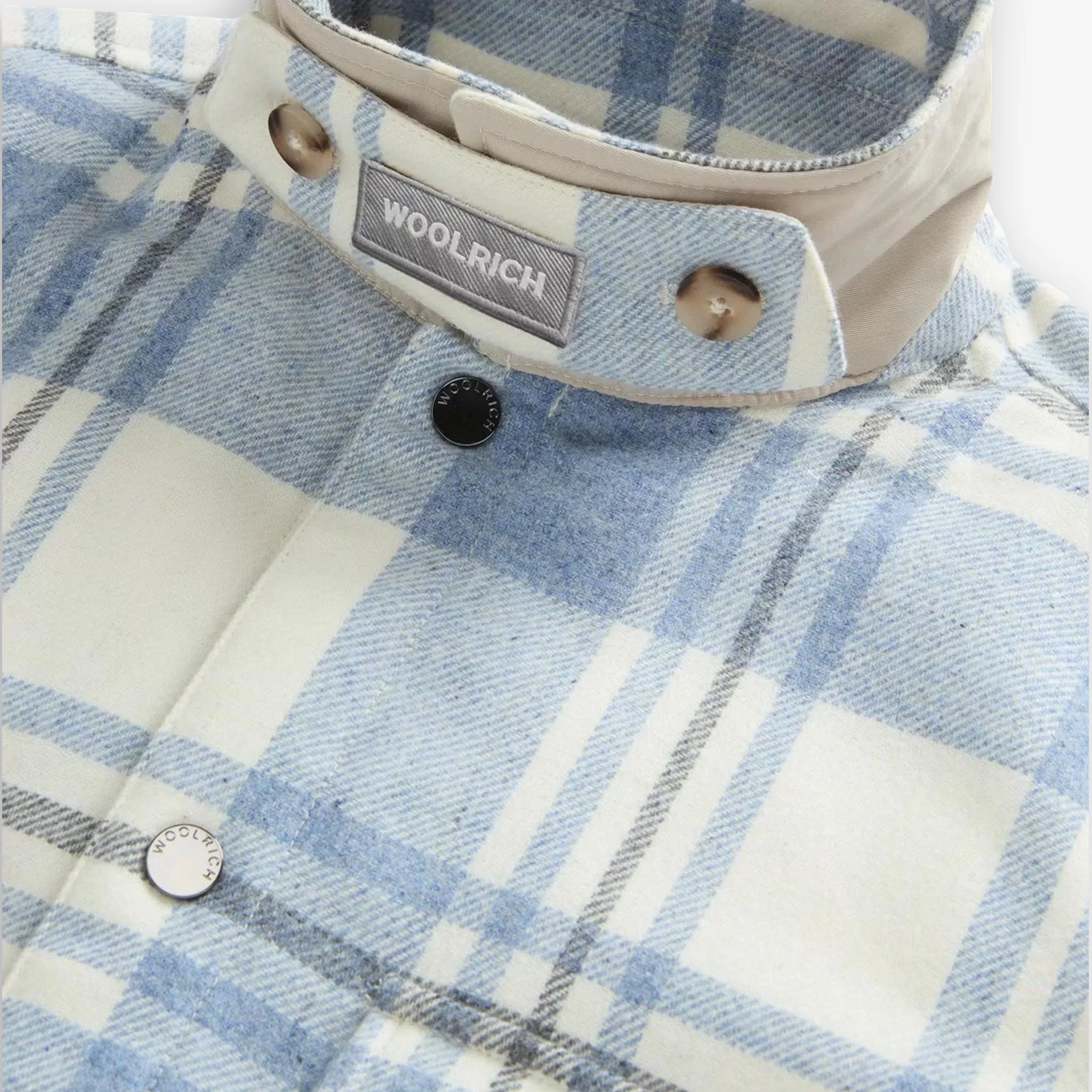 Alaskan Checked Wool Overshirt Blue - Image 6