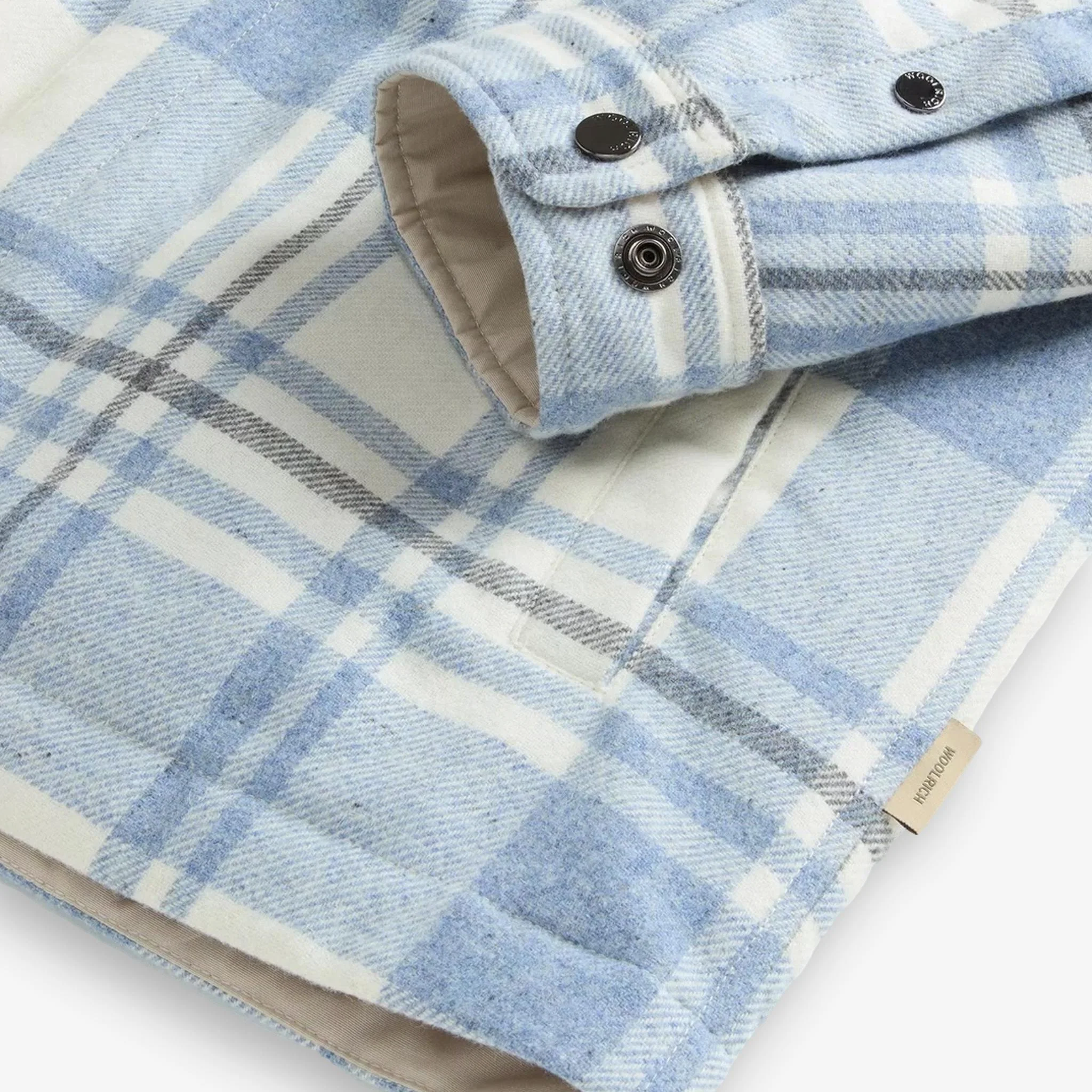 Alaskan Checked Wool Overshirt Blue - Image 7