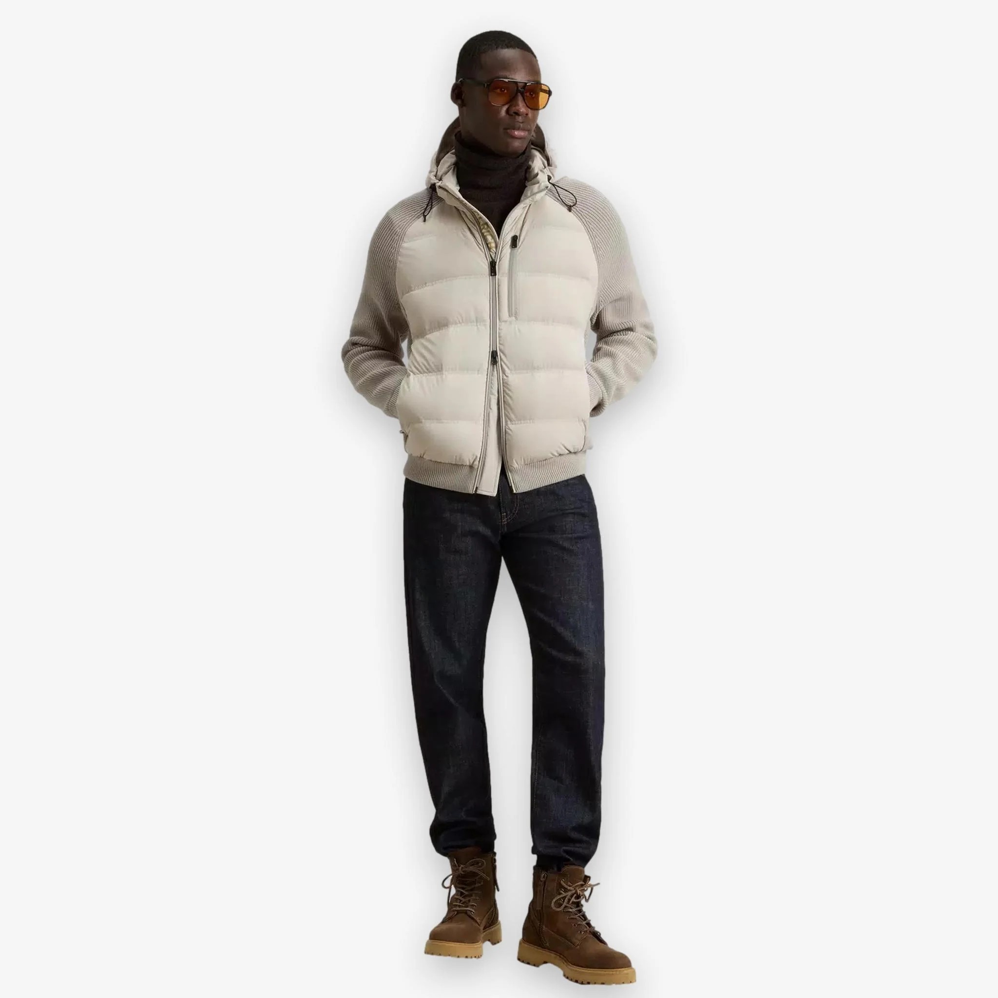 Hybrid Stretch Nylon Jacket Beige - Image 4